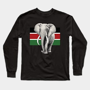 Elephant Flag of Kenya Long Sleeve T-Shirt